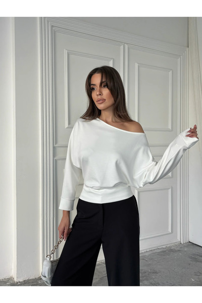 mydukkan.co Bat Sleeve Blouse - Ecru