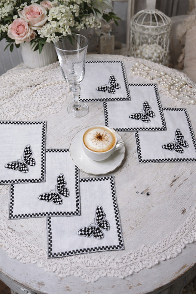 LİNEN 6 Presentation Napkins, Cocktail Napkins, Coffee Side Presentation Napk...