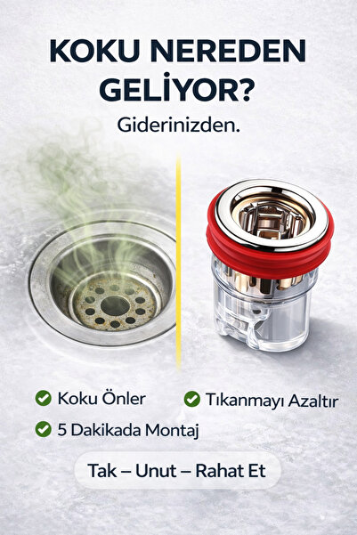Viritias Gider Koku Önleyici Valfli Süzgeç – Silikon Halkalı Sızdırmaz Gider ...