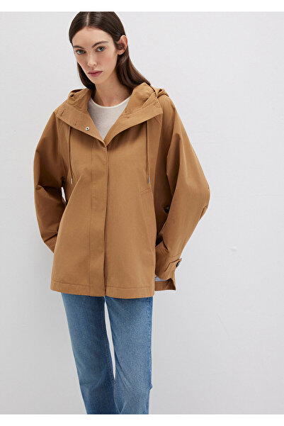 Mavi Kapüşonlu Kahverengi Trençkot 1110573-70269