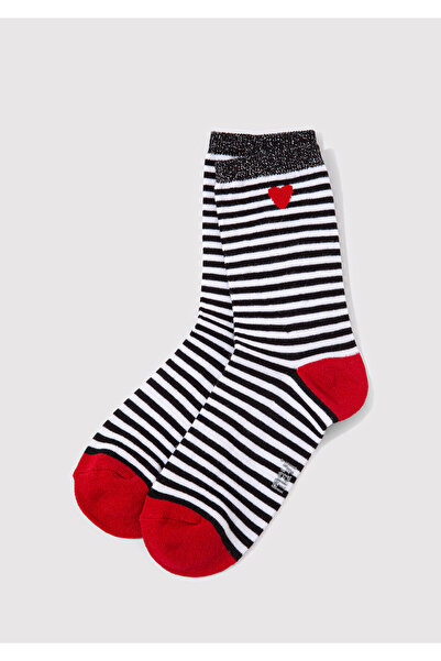 Mavi Herzförmig detaillierte gestreifte Socken 1911388-900