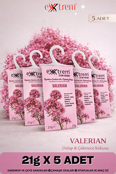 EXXTREM Valerian Dolap ve Çekmece Kokusu | 5'li Set - Doğal Esanslı - Güve ve...