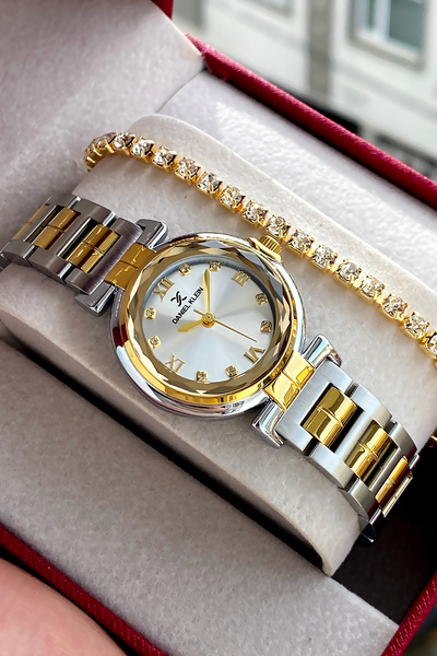 Daniel Klein Kadın Kol Saati Altın Rengi Marka Çelik Kordon Hediye Paketli Ga...