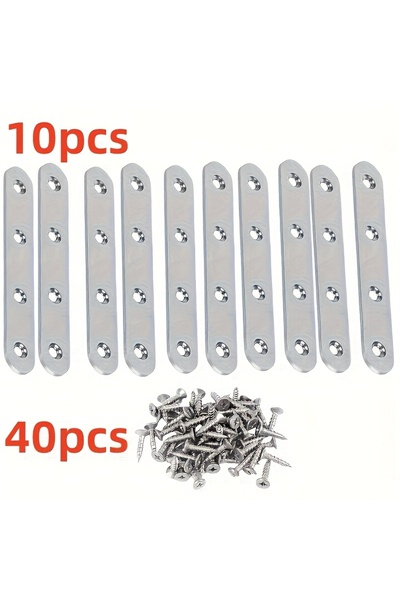 Choice مجموعة من 50 قطعة من دعامات زاوية من الفولاذ المقاوم للصدأ مع براغي، 9...