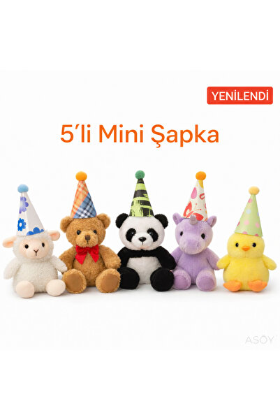 asöy Mali šešir za iznenađenje na igračkarskoj zabavi, 5 komada sa elastičnom...