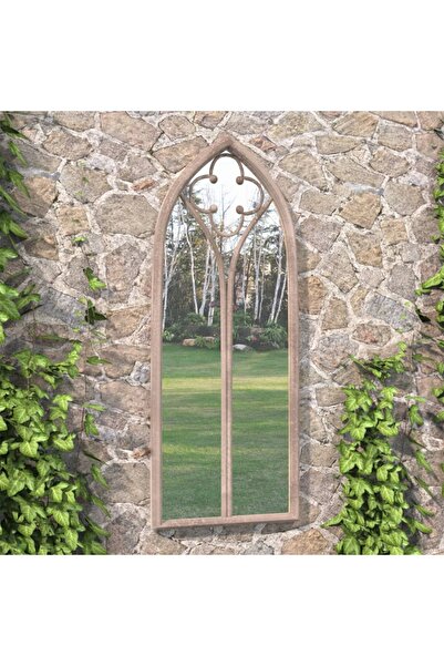 Concept Garden mirror, sand, 100x45 cm, iron for outdoor use