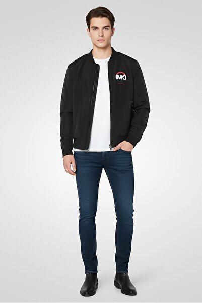 Michael Kors Men Brand Logo Bomber Jacket, Black