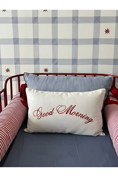 Good Morning Embroidery Embroidery Pillowcase - 30x50cm - Dowry Pillowcase
