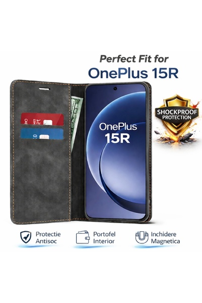 SKYDDAR INNOVATION Husă pentru OnePlus 15R, Confy Cover, piele premium, cu po...