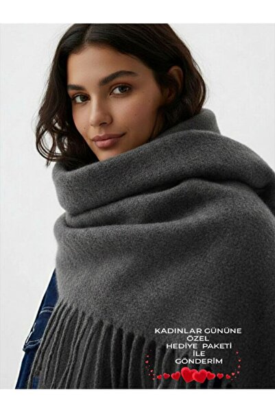 Bermody Puffy Grey, cu textura moale, eșarfă pentru femei, șal pentru umăr, 5...