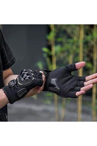 Moonrider Unisex Yarım Parmak korumalı Motosiklet Eldiveni motorcu bisiklet scooter eldiveni NX-10/1