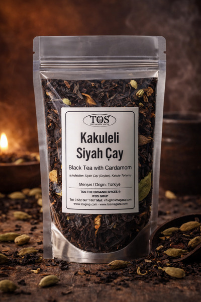 TOS The Organic Spices Kakuleli Siyah Çay 40 gr (1. Kalite) Cardamom Black Tea