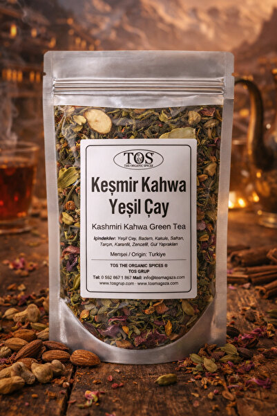 TOS The Organic Spices كشمير أخضر كاهوا - 40 جم (1. جودة) شاي الكشمير