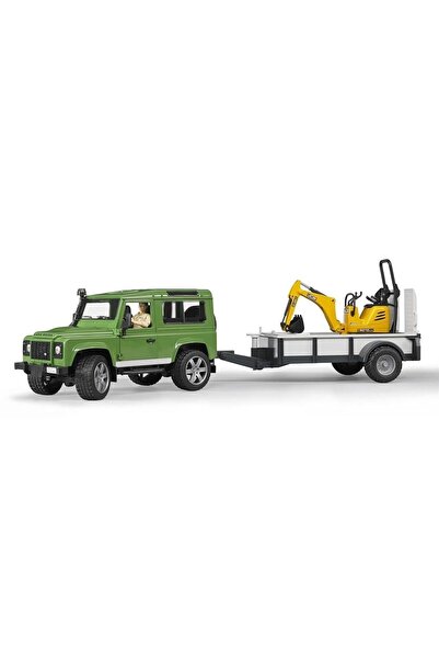 Bruder 02593 LAND ROVER ARAZİ ARACI & JCB MİNİ KAZICI