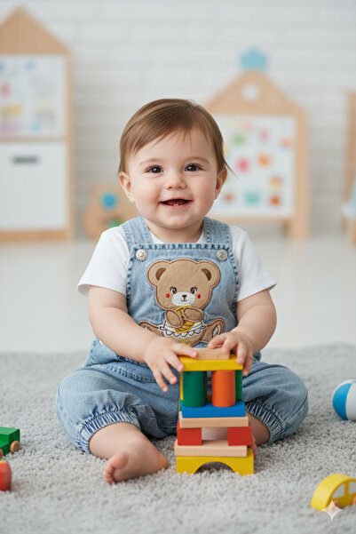 Minim BAL TUTAN AYI NAKIŞLI ERKEK BEBE KOT SLOPET - ÖZEL GÜN - BAYRAMLIK