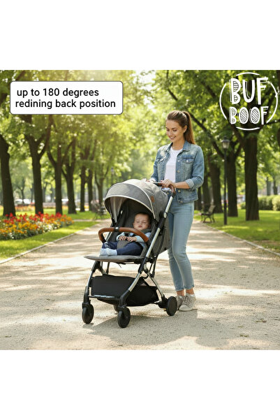 BUF BOOF ® S-16 Carucior sport ușor, 0–36 luni, poziție orizontala 180°, functie troller, grey
