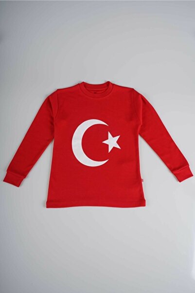 ak giyim Тениска с дълъг ръкав и принт на знаме