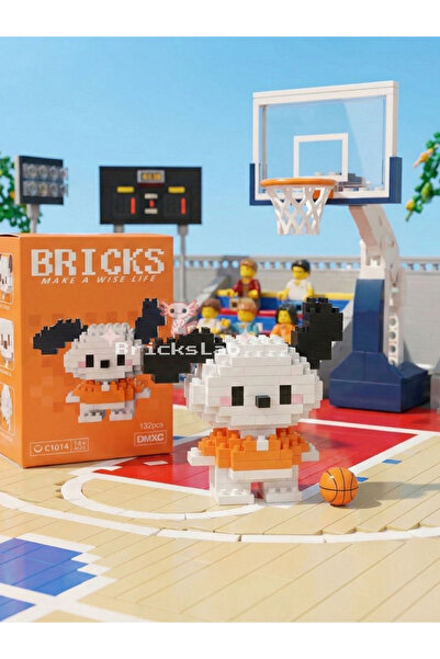 Bricks Mini Sevimli Basketçi Köpek Yapboz 3D Puzzle Figür