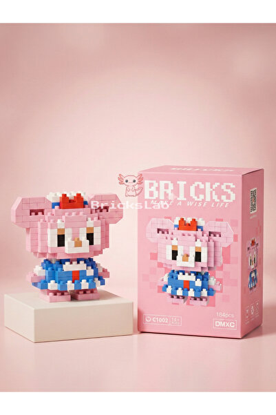 Bricks Mini Sevimli Pembe Ayıcık Yapboz 3D Puzzle Figür