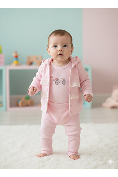 Efemkids 3-12 Ay Kız Bebek Takımı %100 pamuklu Yenidoğan Bebek Takımı Esnek R...