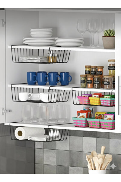BUSEMSİ HOME Dolap içi Kanguru Raf Çelik Sepet Askılı Raf Düzenleyici Sepet R...