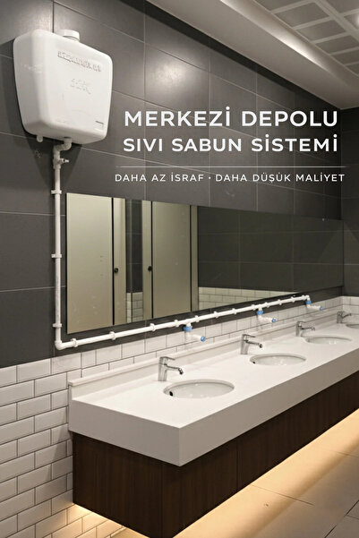 hilal kimya Merkezi Depolu 20 Lt 2 Musluklu Butonlu Sıvı Sabunluk Sistemi – O...