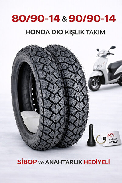 Billas 80/90-14 90/90-14 Kışlık Scooter Lastik Takımı Honda Dio Ön Arka