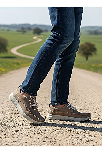 KAFKASLAR AYAKKABI حذاء رجالي كاجوال من الجلد الطبيعي بتصميم رياضي كامل داعم ...