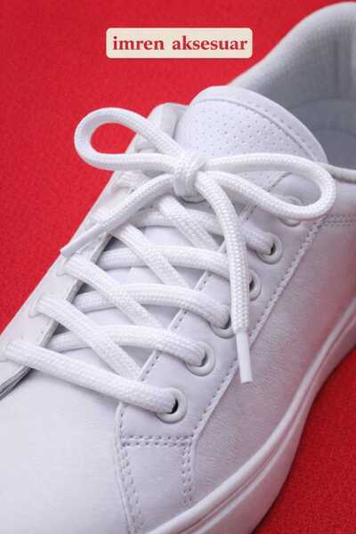 İMREN AKSESUAR Λευκά Στρογγυλά Κορδόνια Παπούτσια 120 cm 1 Ζευγάρι