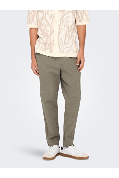 Only & Sons ONSLINUS CROP 0007 COT LIN PNT NOOS Ανδρικό γκρι φούτερ - 22024966