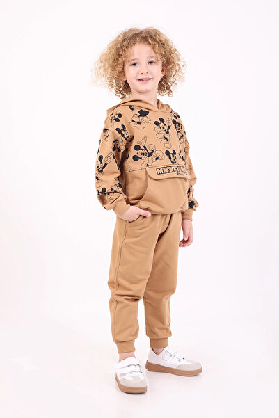 Mixima 3-4-5-6 Yaş Erkek Çocuk Kapşonlu Mevsimlik Iki Iplik Alt Üst Ikili Eşo...