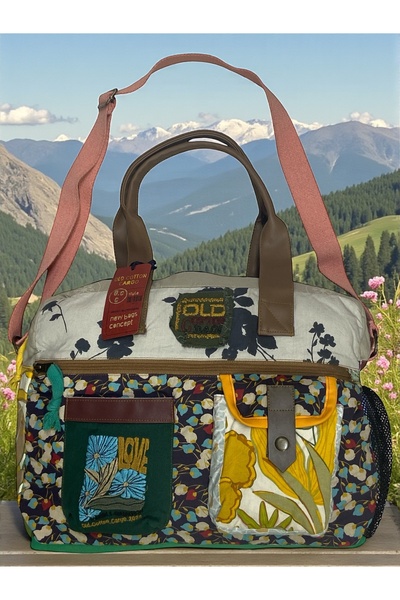 Old Cotton Vintage Casual Multicolor Small Travel Travel Shoulder Handbag 31C...