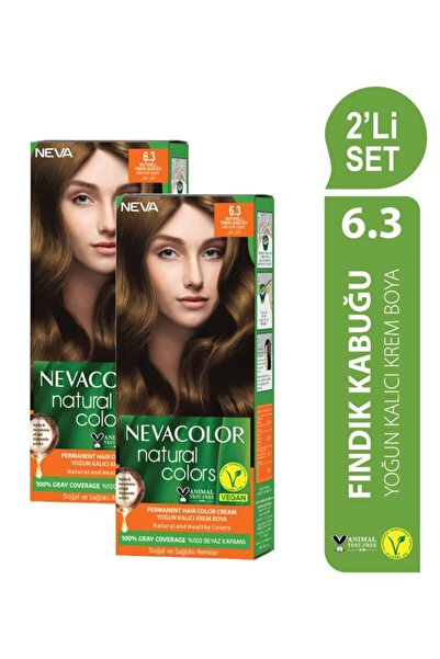 Neva Color Natural Colors 2'Lİ SET 6.3 FINDIK KABUĞU Kalıcı Krem Saç Boyası Seti