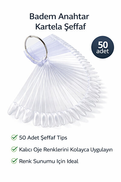 MOZIUR An-8 50'li Badem Anahtar Kartela - Şeffaf