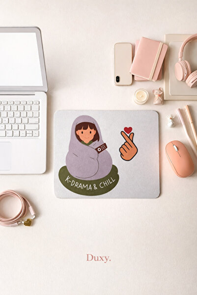 Duxy K-Drama Mouse Pad, 23x19 cm, Kaymaz Taban, Ev, Ofis ve Oyun için Rahat v...