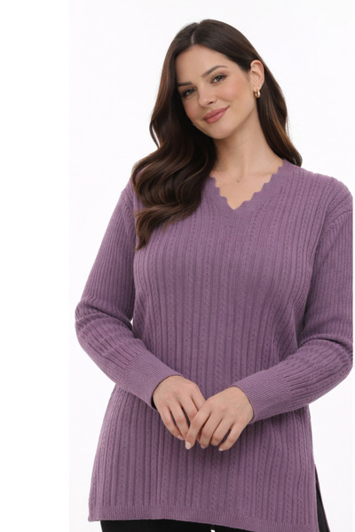 Elçelya Moda سترة نسائية من الليكرا بياقة على شكل حرف V مناسبة لموسم الأمهات