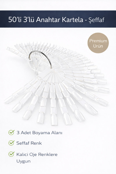 MOZIUR An-6 50'li 3'lü Anahtar Kartela - Şeffaf