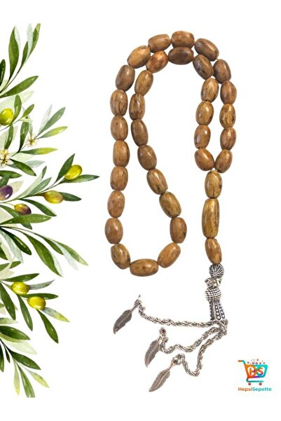 HepsiSepette El Yapımı Oyma Dalından Koparılmış Doğal Zeytin Çekirdeği Tesbihi