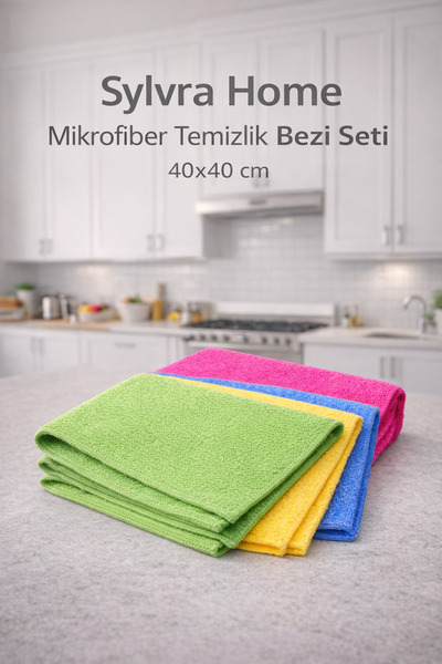 4’lü Premium Mikrofiber Temizlik Bezi Seti – Çok Amaçlı & İz Bırakmaz