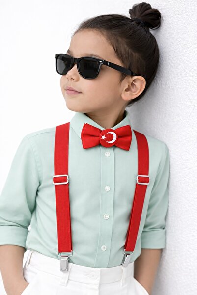Algitsin O L A Çocuk Pantolon Askı+Papyon Seti+1-12 Yaş
