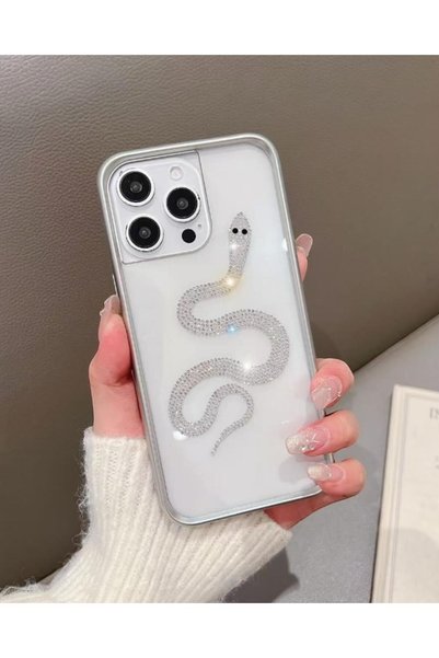 KILIF HOUSE iPhone 15 Compatible Lux Hard Transparent Stone Case