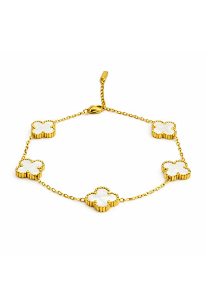 NO BRAND Brățară cu trifoi alb