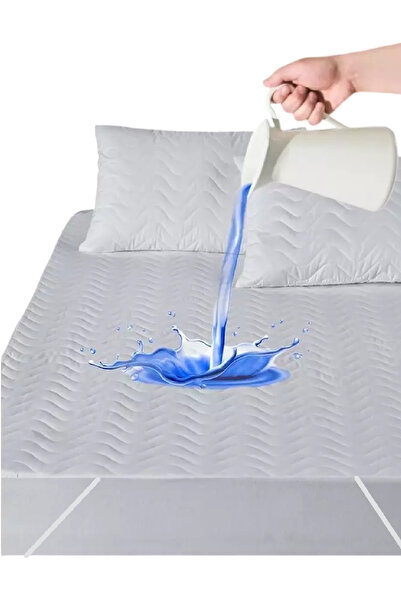 Evony Quilted Liquid-Proof Mattress Protector Mattress Cover 200X200 cm Doubl...