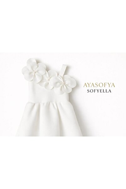 ayasofia kids Ayasofya Kız Çocuk Beyaz Elbise