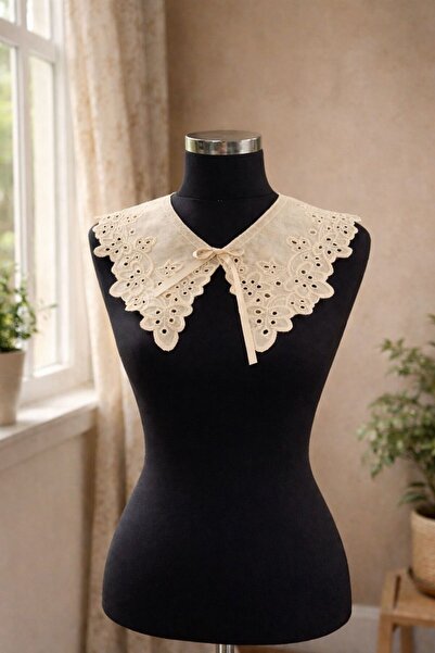 Tint and Treats Pamuk Fisto Dantel Yaka (Saten Kurdele Bağlamalı)