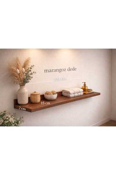 MarangozDede 120 Cm 1 Adet Ahşap Duvar Rafı Çiçeklik Saksılık Bibloluk