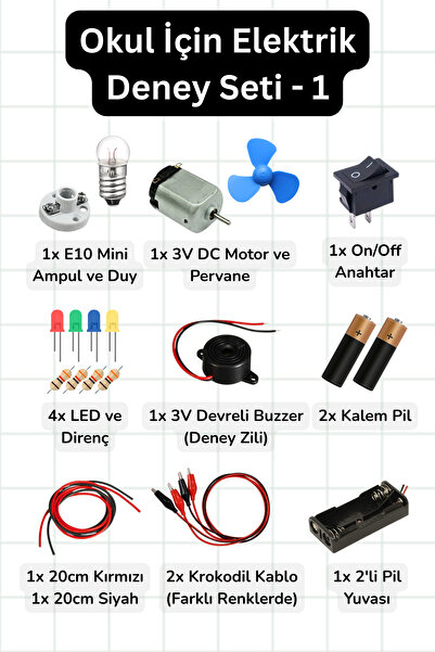 Scordion Okul İçin Elektrik Deney Seti - 1