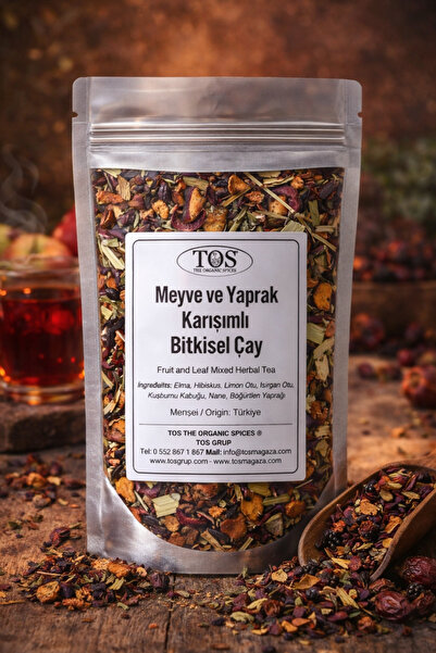 TOS The Organic Spices Fruit and Leaf Mixed Herbal Tea 40 Gr (1. Quality) Fru...