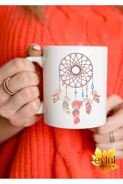 Eylül Design Dream Catcher Printed Special Design Colorful Printed Mug