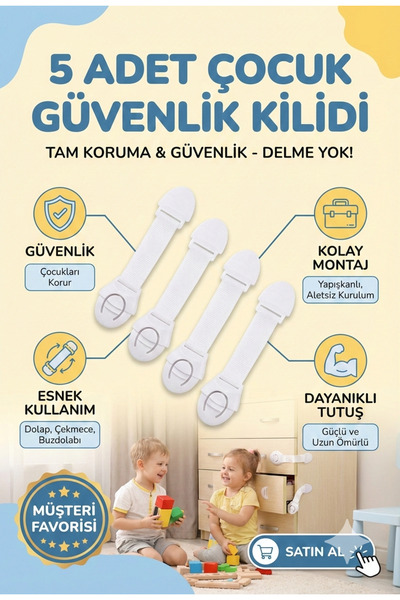 4 Baby 5 komada višenamenske brave za ladice i ormariće, brava za sigurnost d...